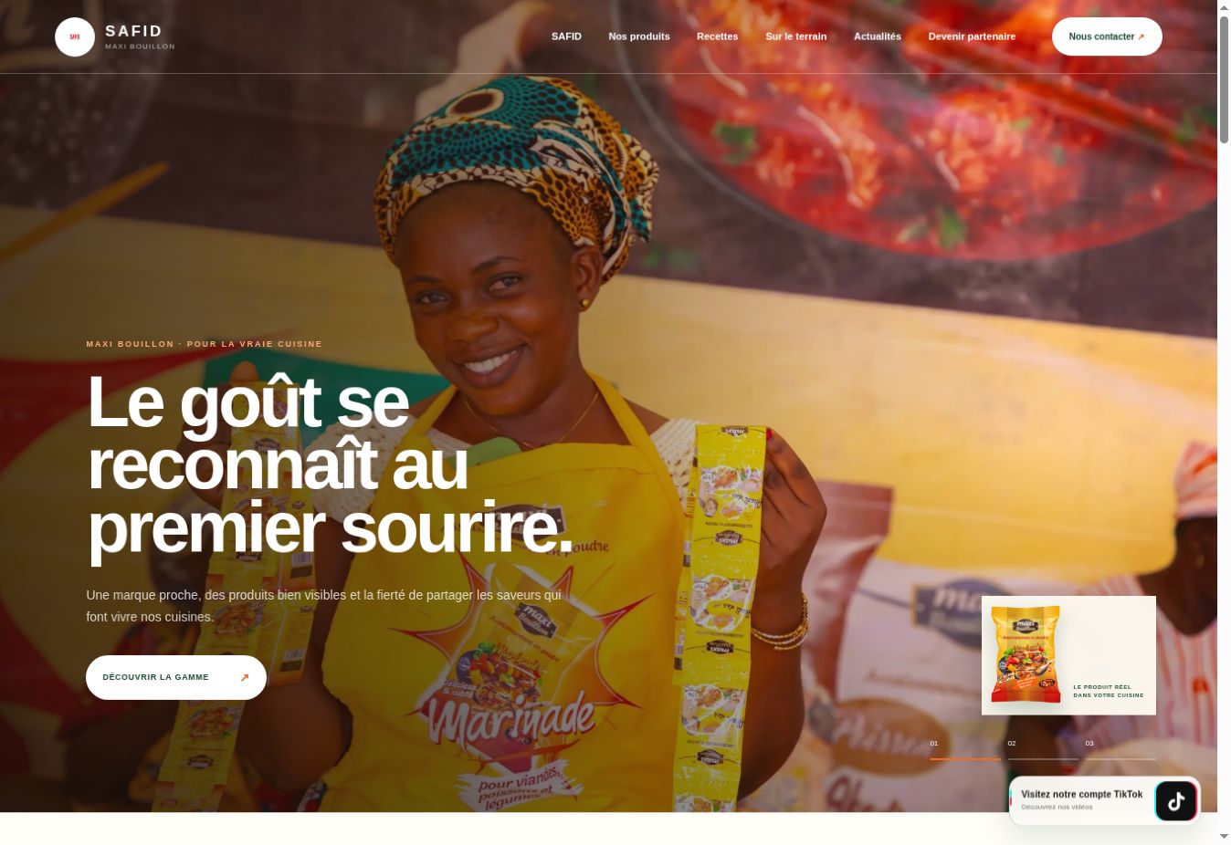 Aperçu de la page d’accueil de SAFID Maxi Bouillon
